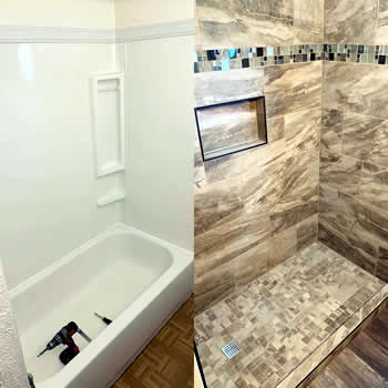 Custom Tile and Flooring Before and After Photo
