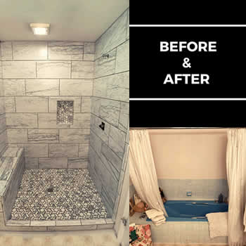 Custom Tile and Flooring Before and After Photo